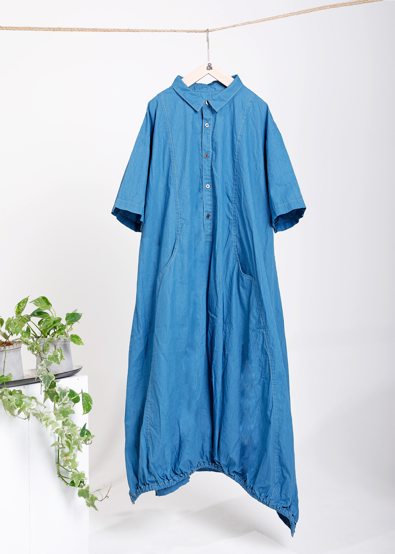 Asymmetric shirt dress