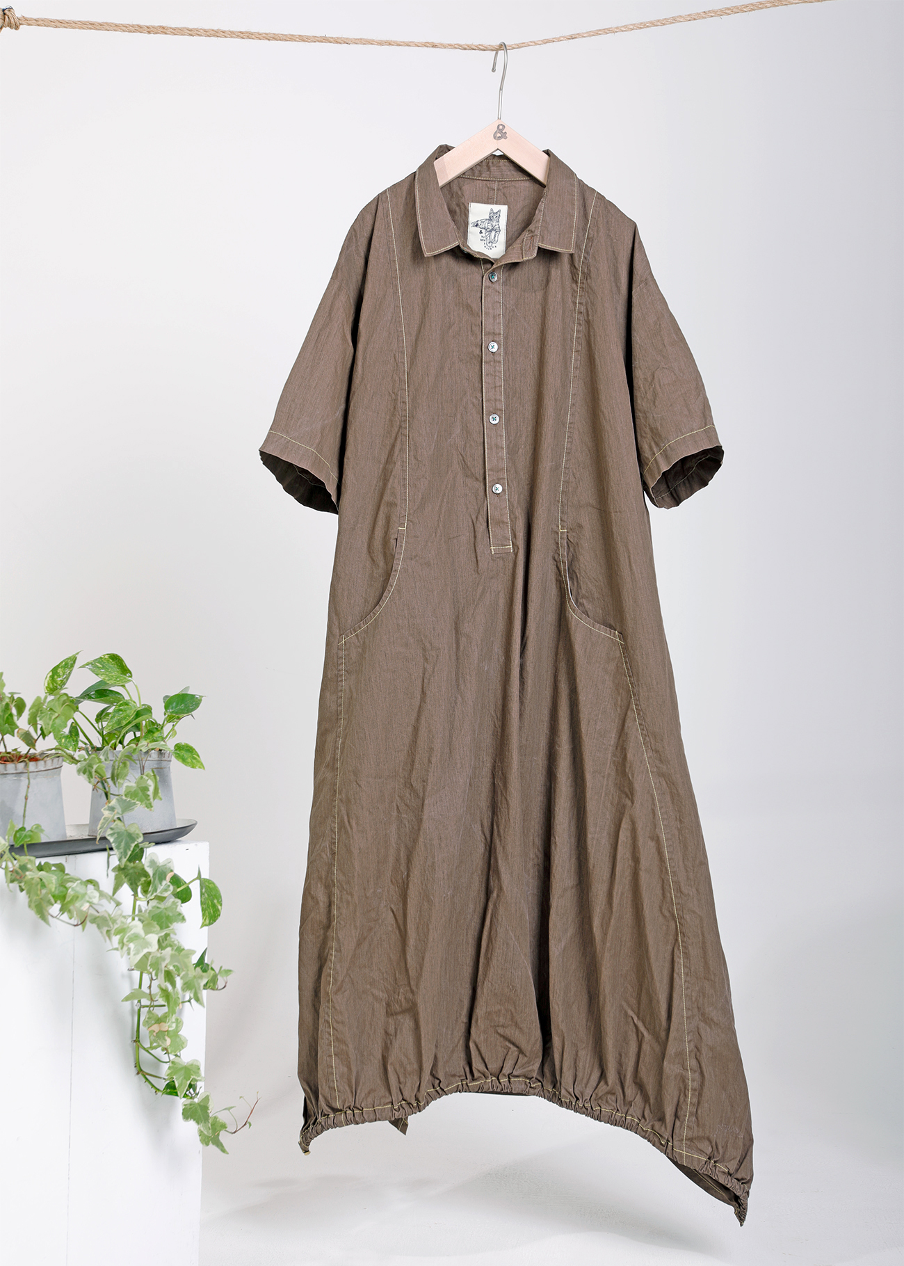 Asymmetric shirt dress