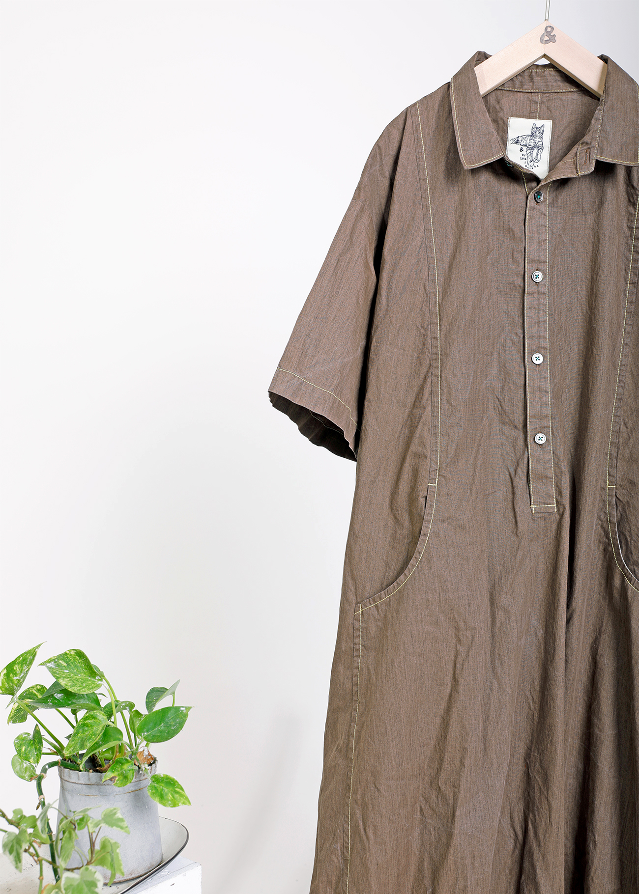 Asymmetric shirt dress