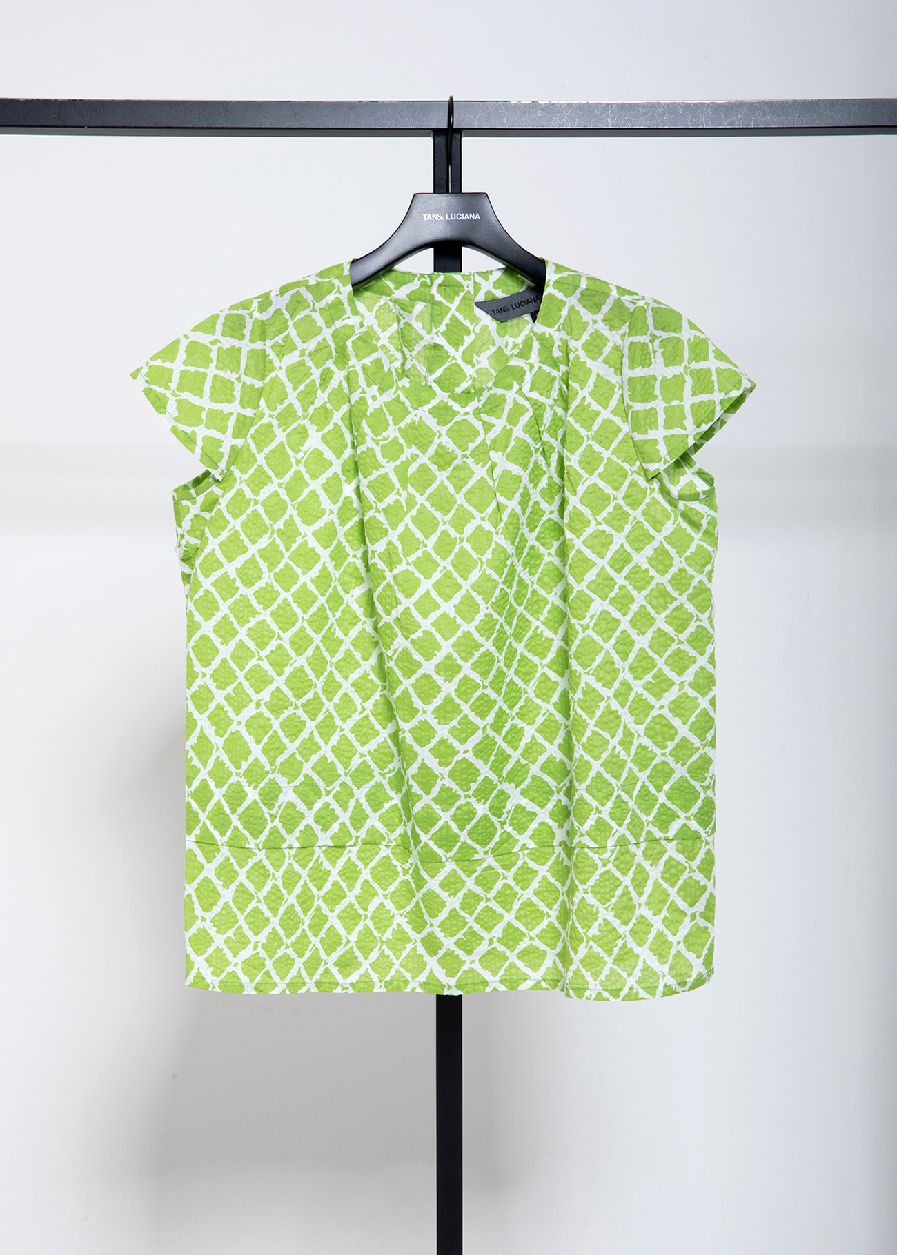 Windowpane Printed Blouse