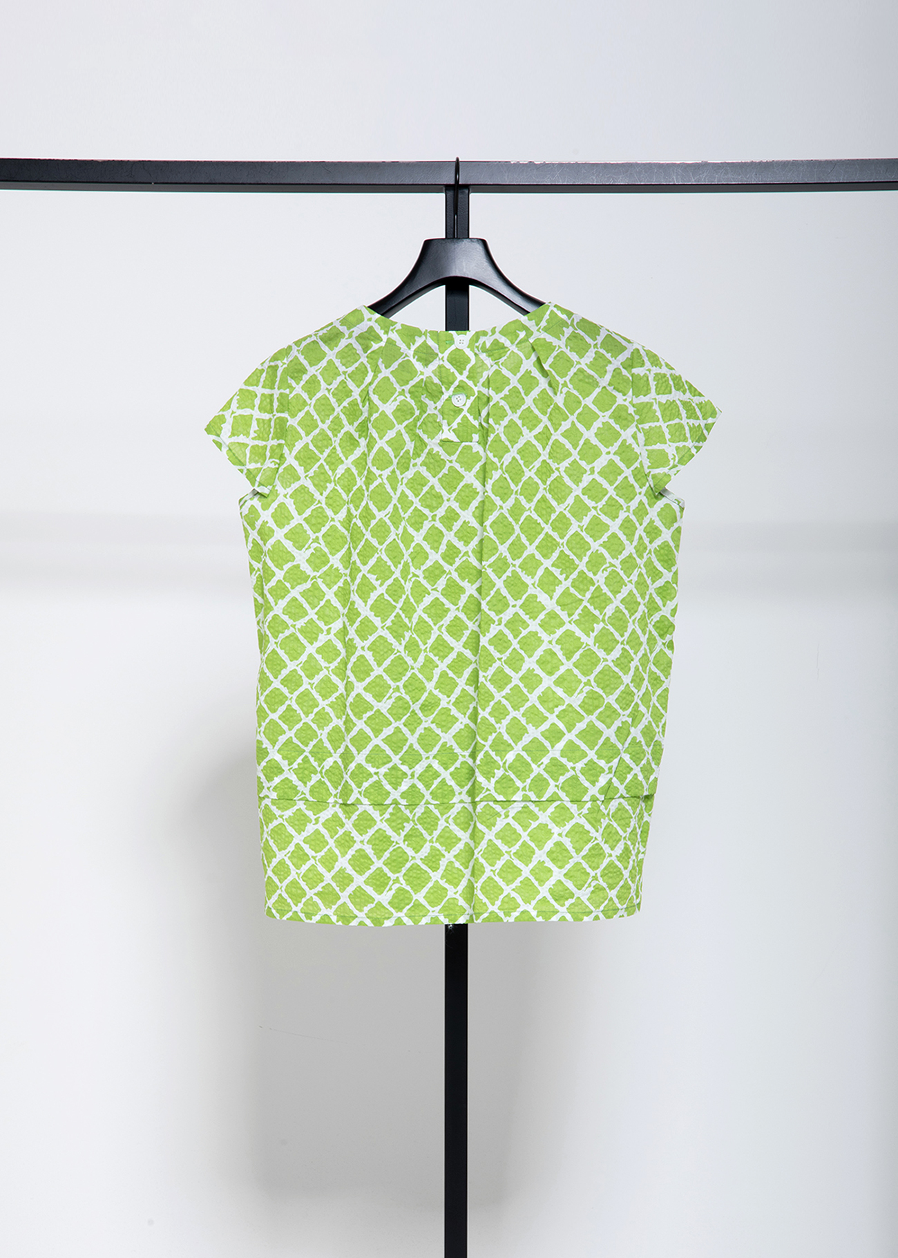 Windowpane Printed Blouse