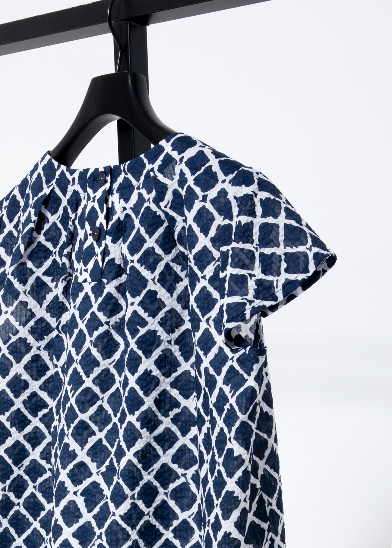 Windowpane Printed Blouse