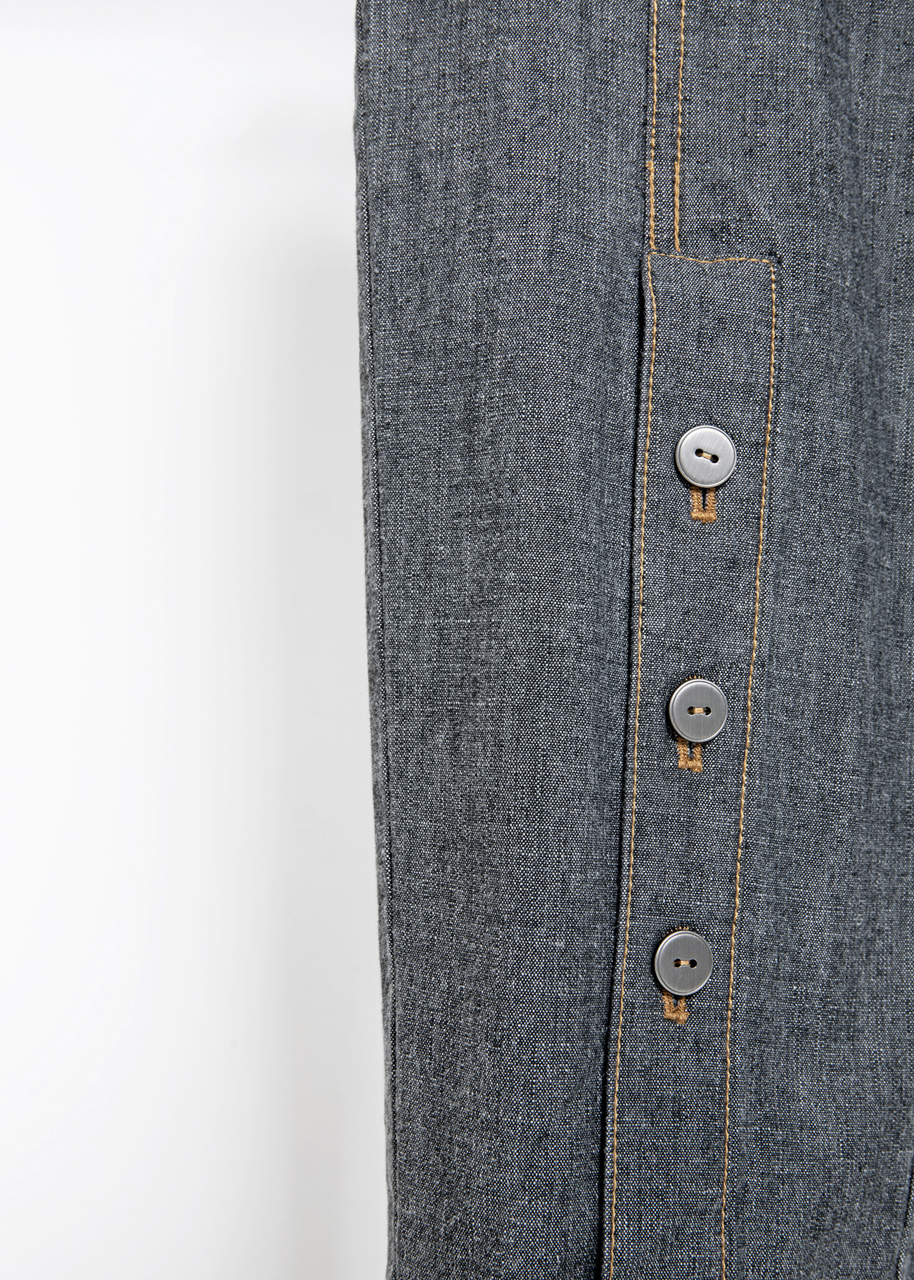 Button Hem Denim Trousers