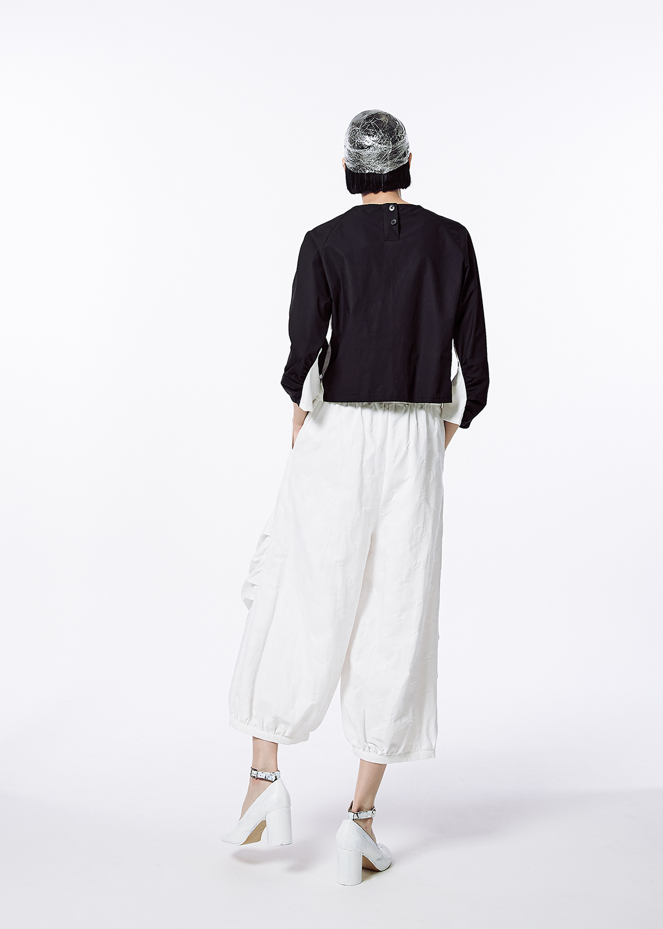 Textured Wide Leg Trousers