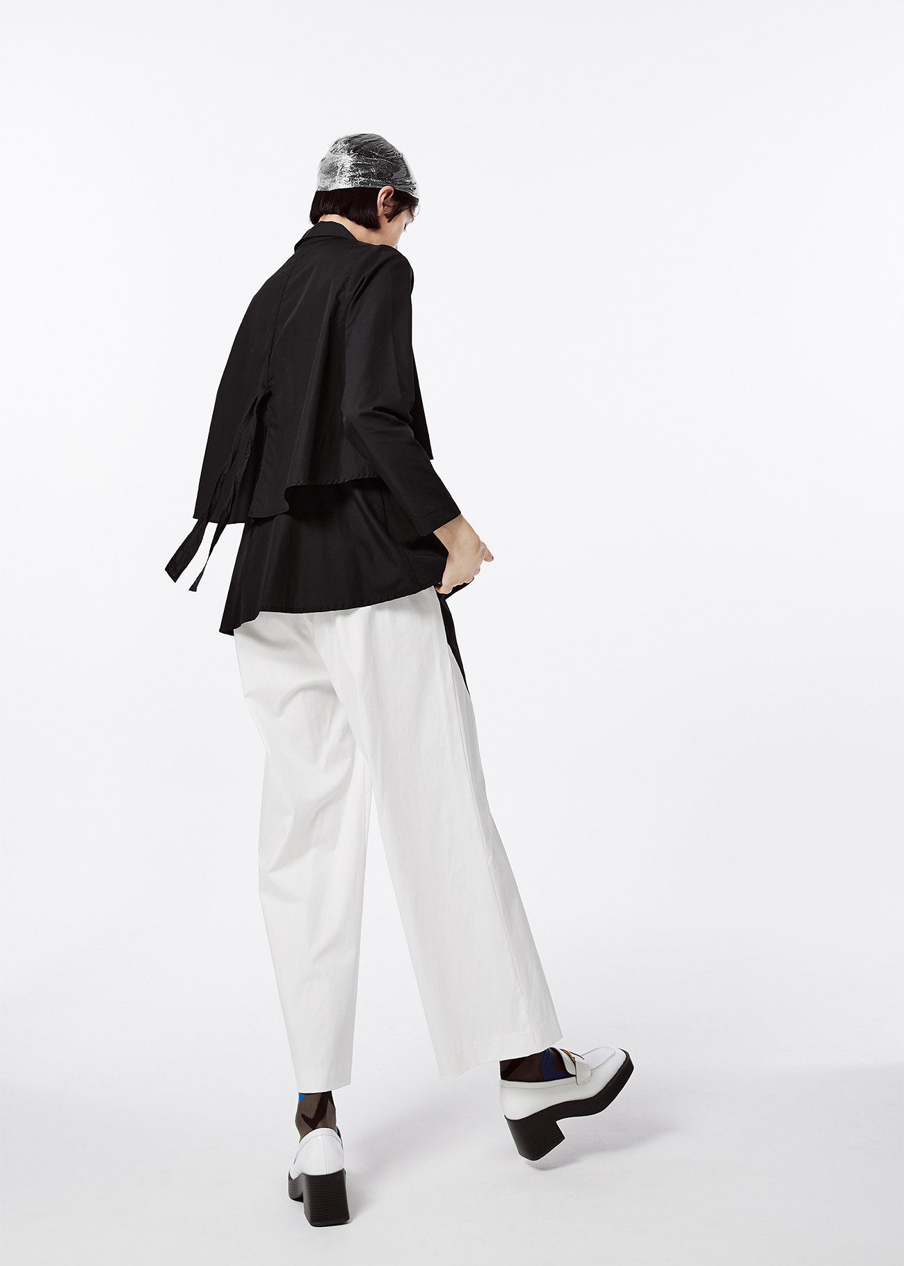 Spliced Wide-Leg Pants