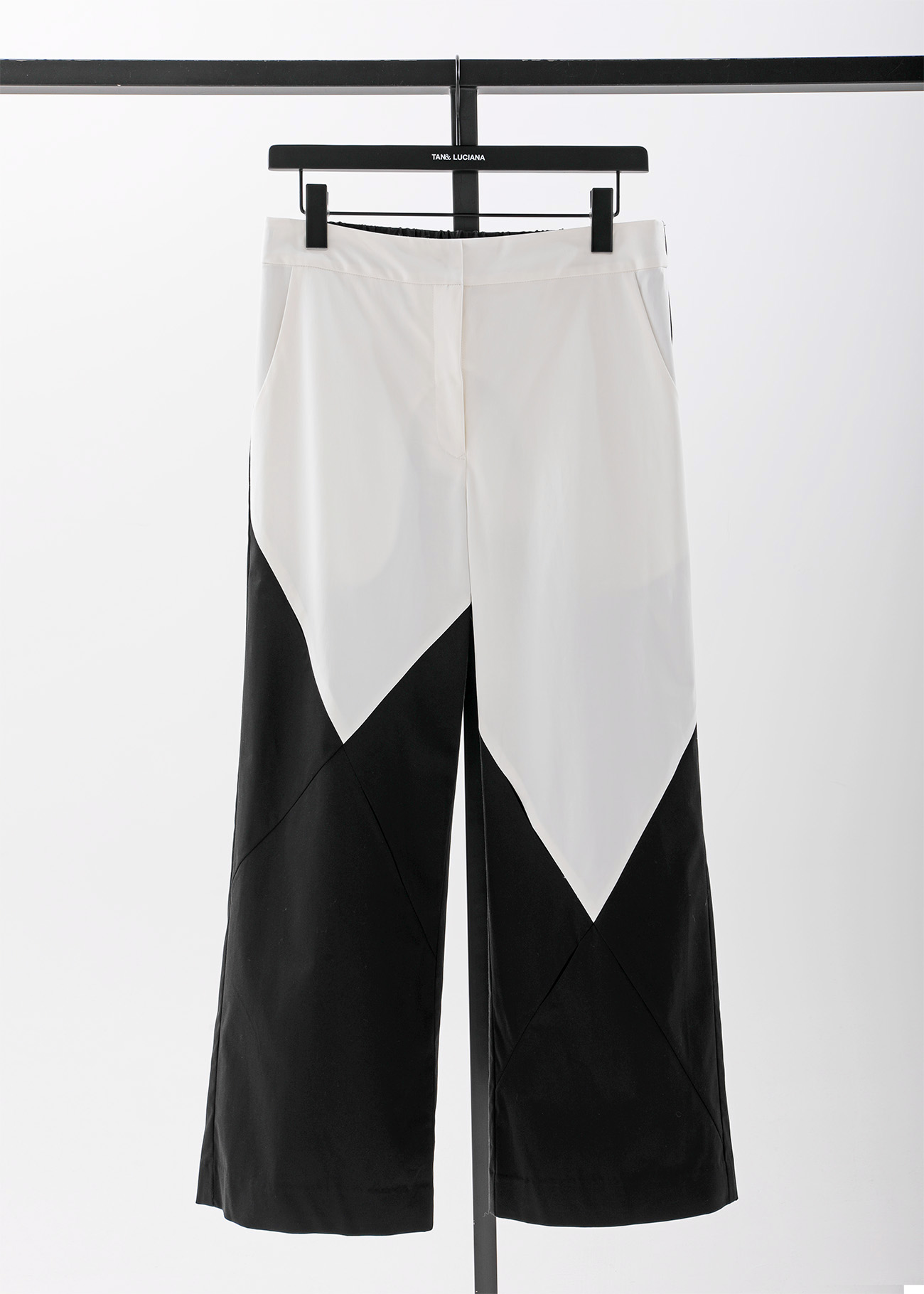 Spliced Wide-Leg Pants