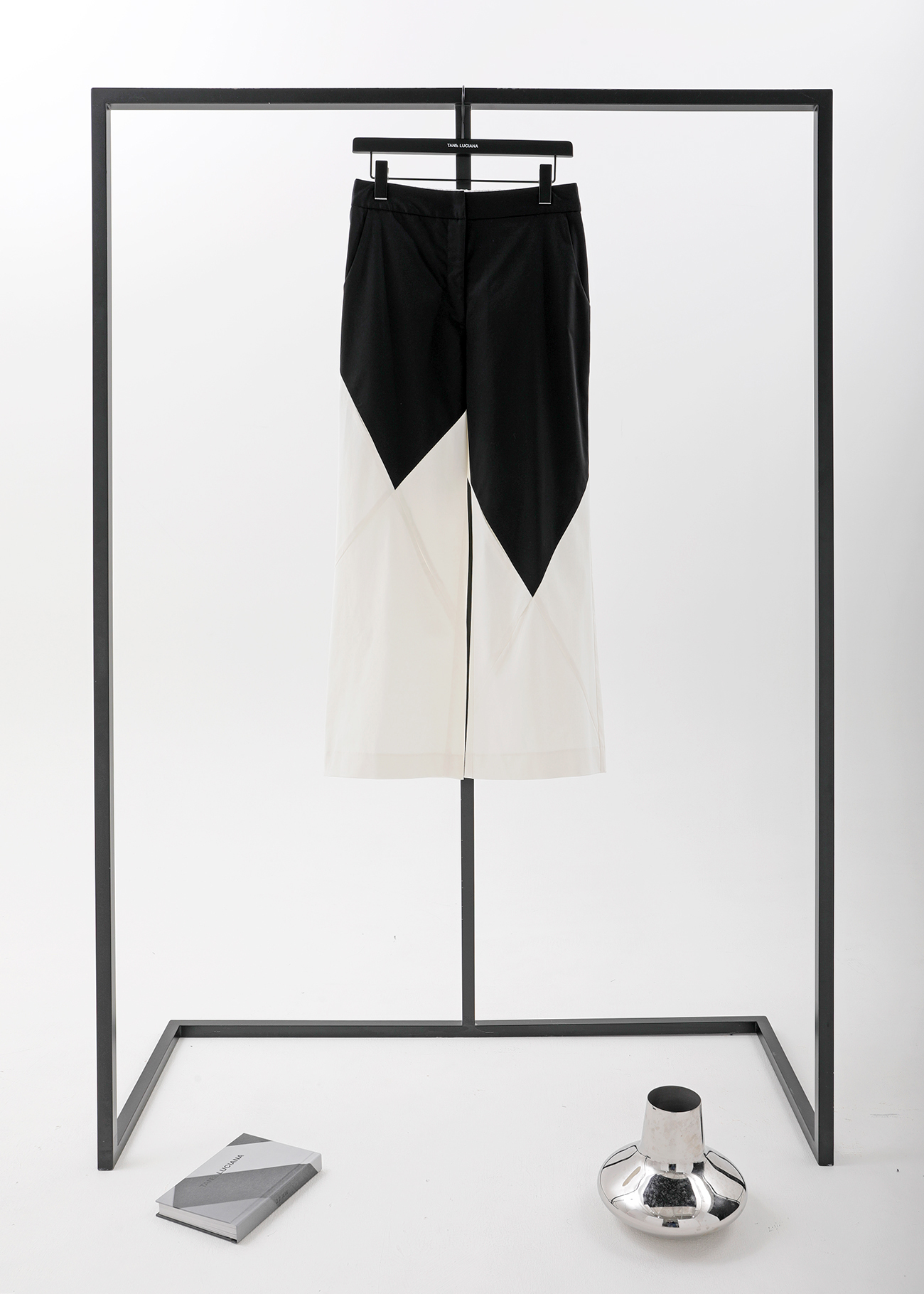 Spliced Wide-Leg Pants