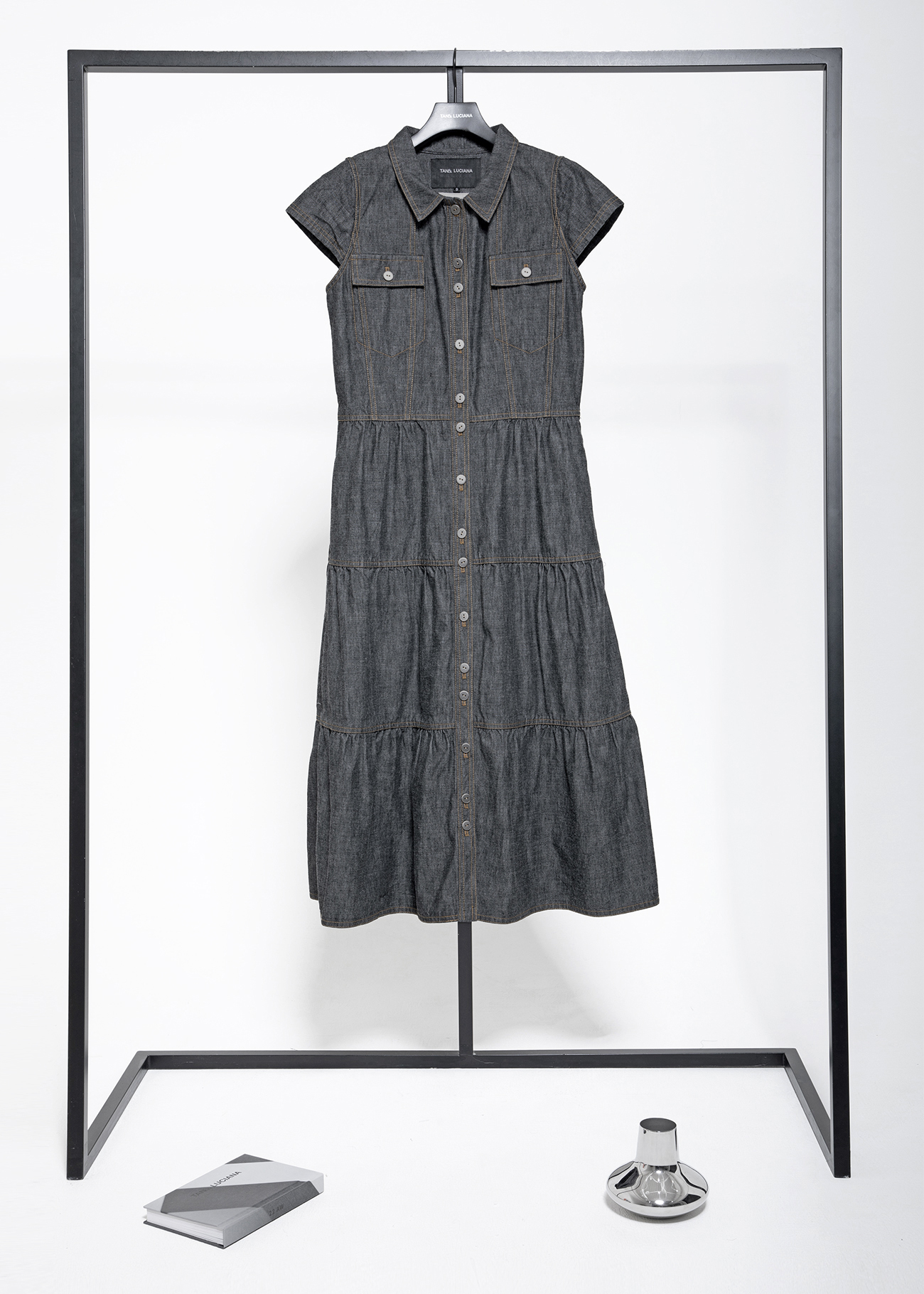 Ruffled Shirt Dress